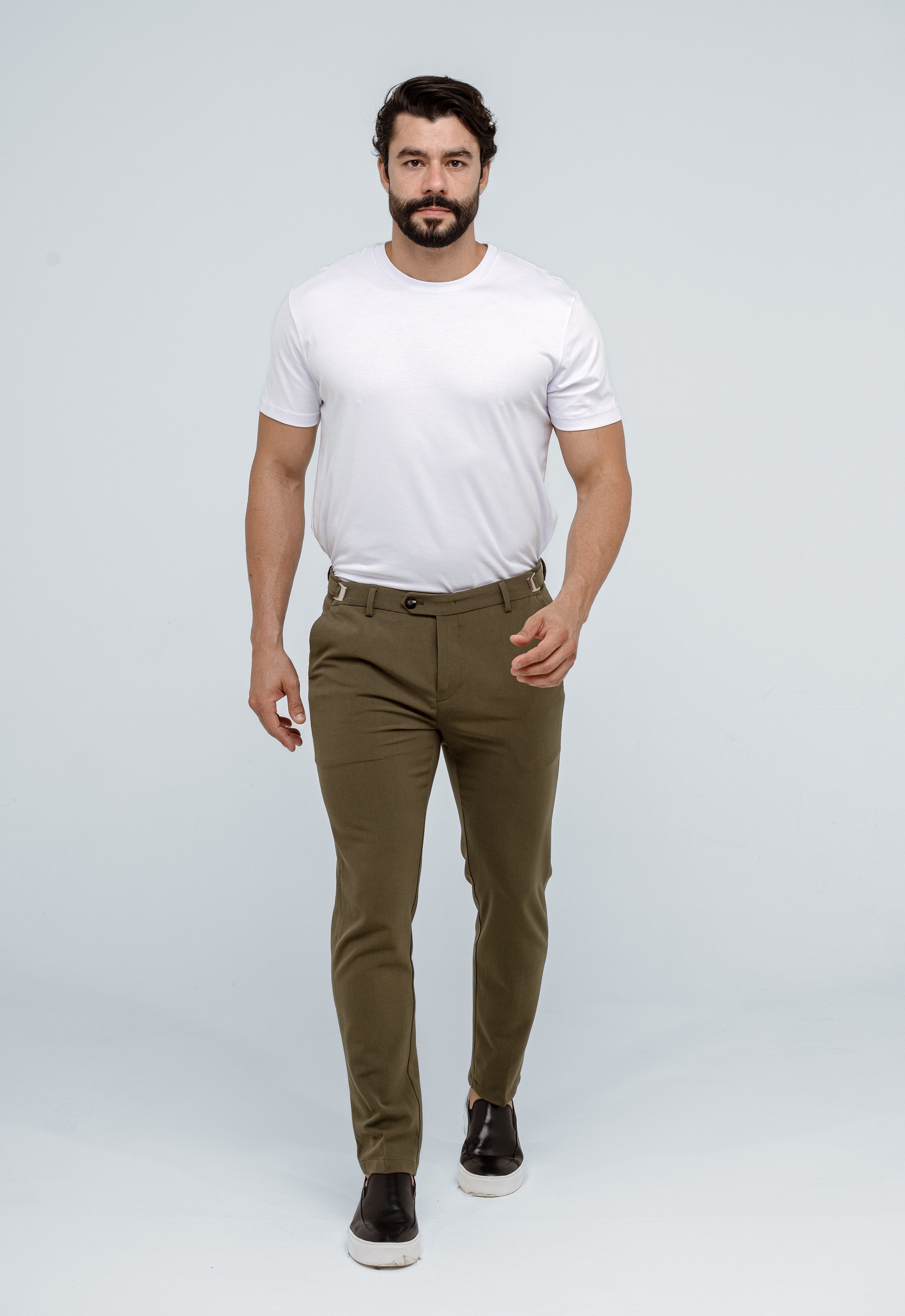 Calça Alfaiataria Atenas Slim Zeus - Verde Militar