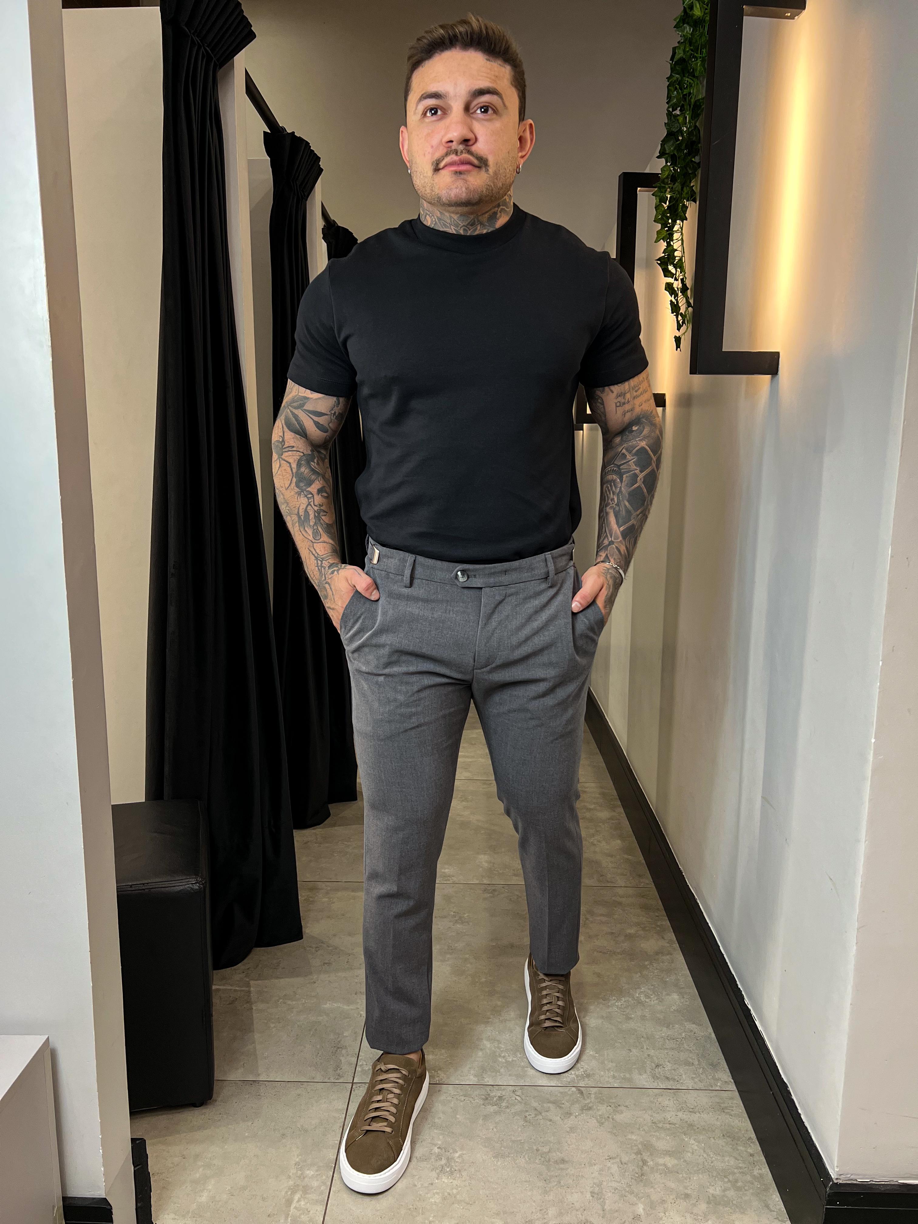 Calça Alfaiataria Atenas Slim Zeus - Cinza Chumbo