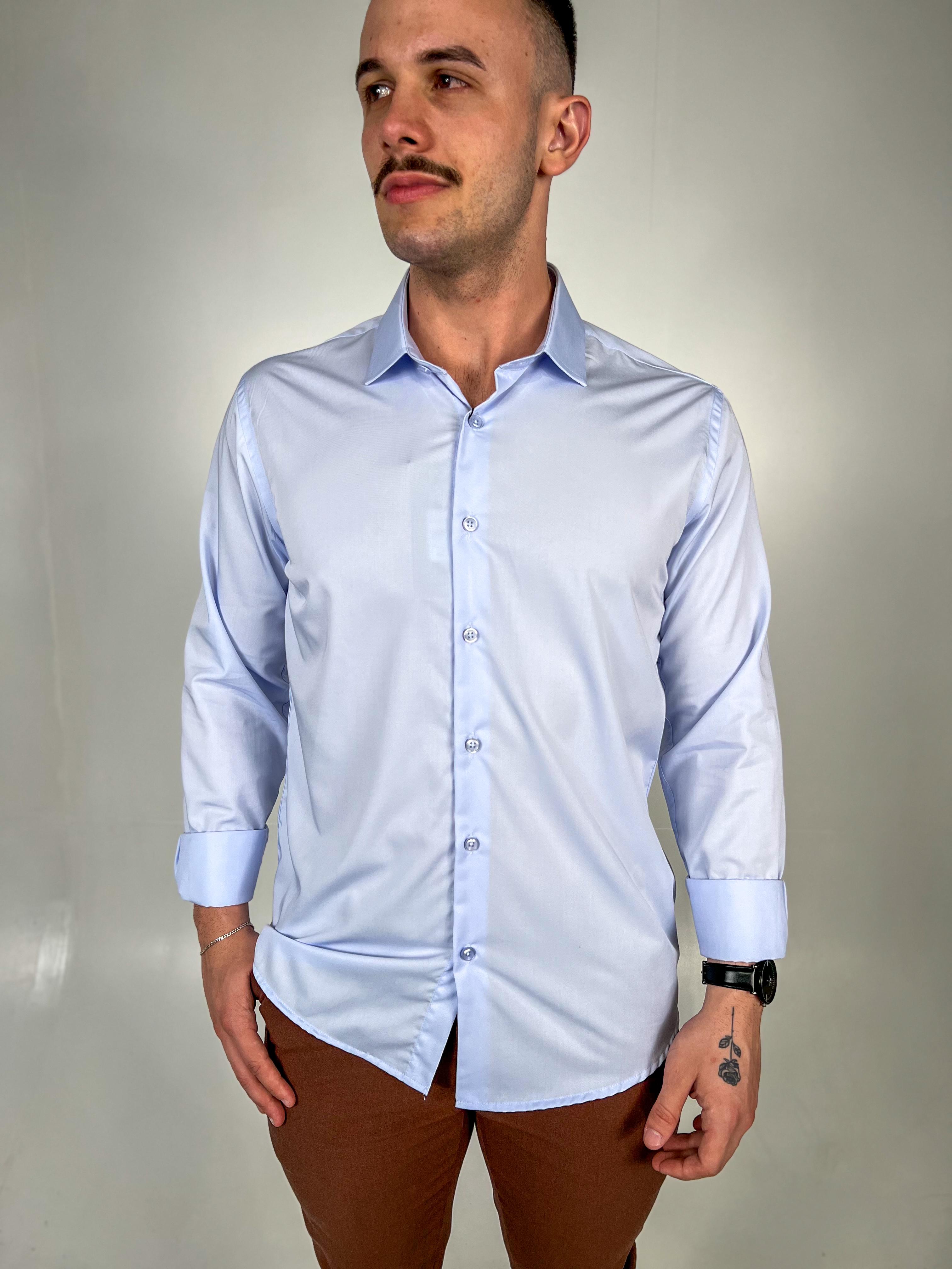 Camisa Fibra De Bambu M/L Zeus - Azul Claro