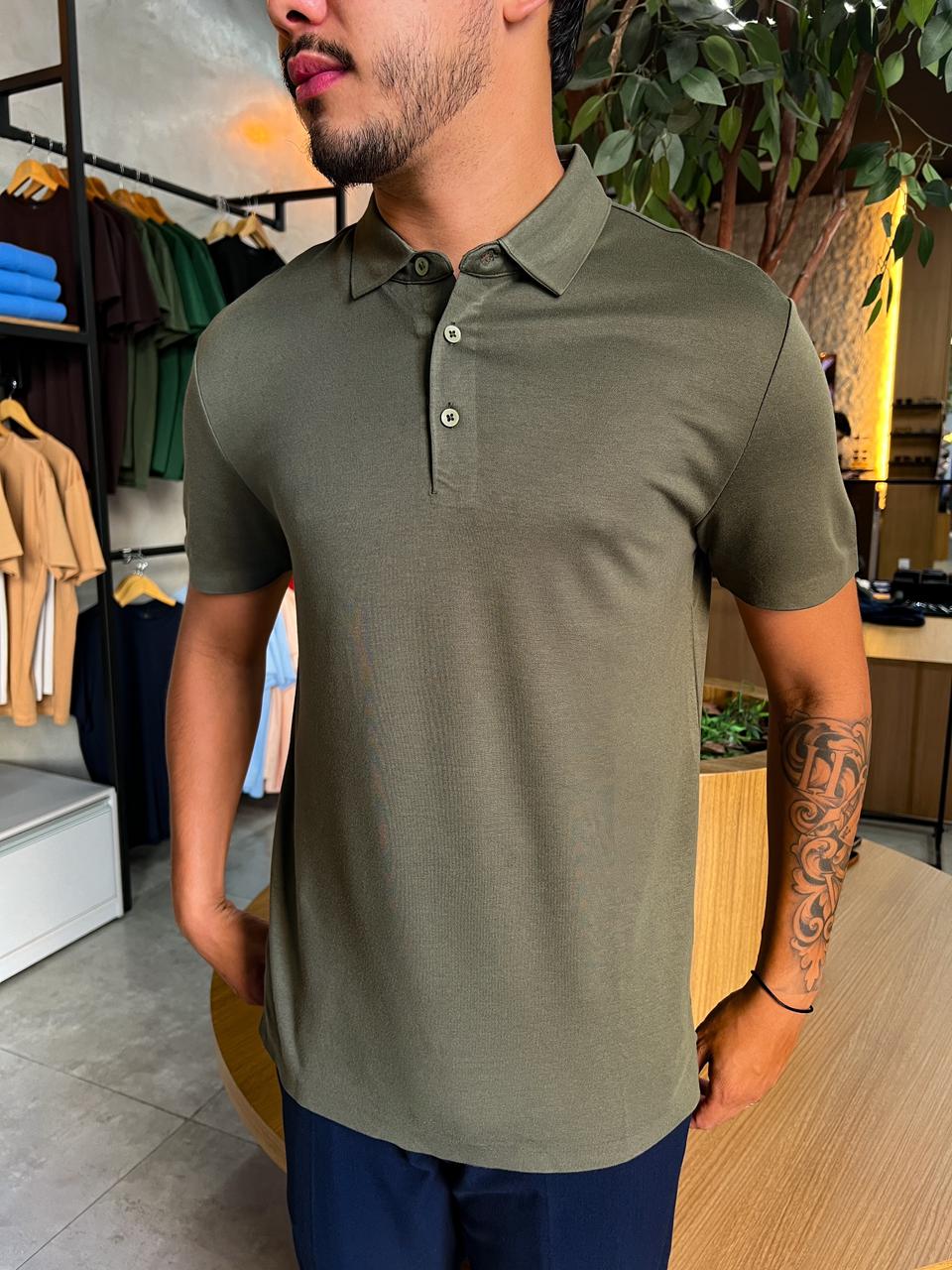 Polo Egípcia Pierre - Verde Militar