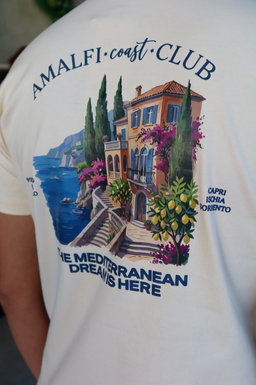 Camiseta estampada Zeus Verão Itália - Bege
