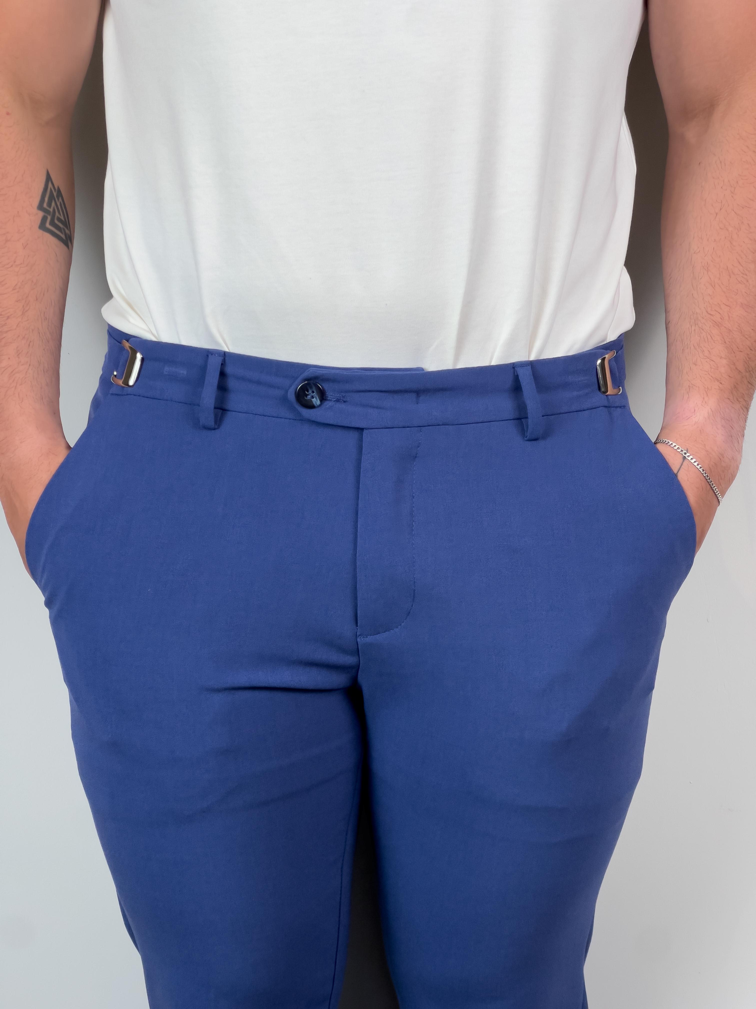 Calça Alfaiataria Atenas Slim Zeus - Azul Royal
