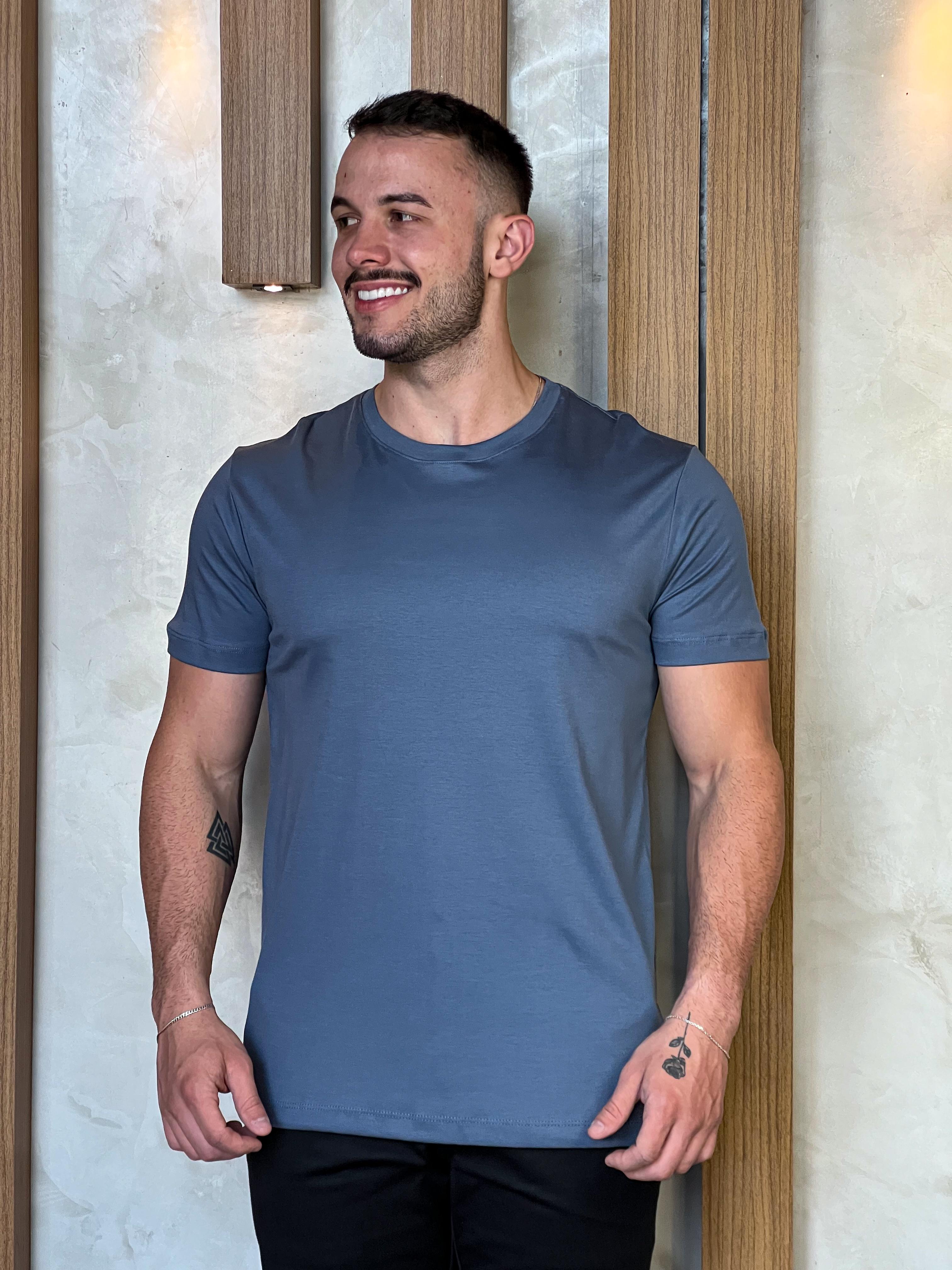 Camiseta Interlock Pima Zeus - Azul