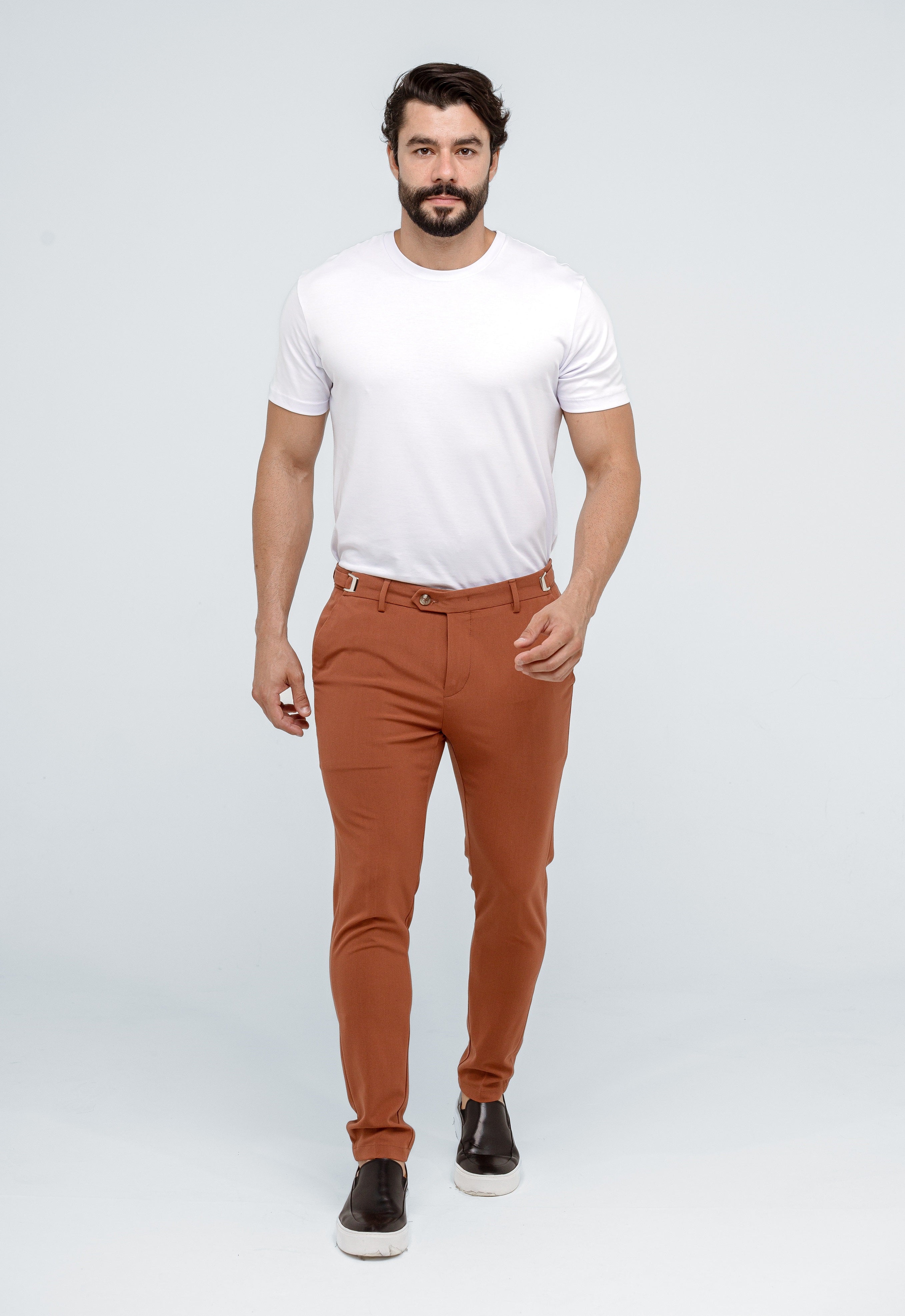 Calça Alfaiataria Atenas Slim Zeus - Terracota