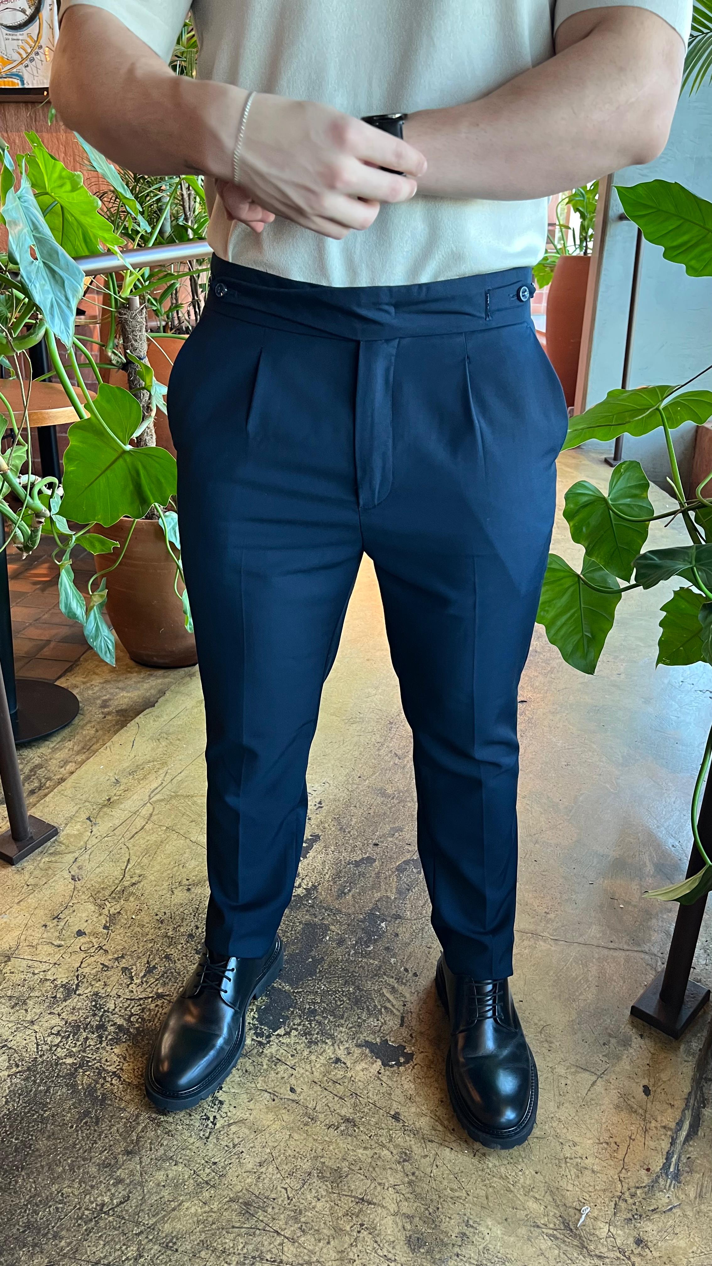 Calça Alfaiataria Zeus Gurkha Patan - Azul Marinho
