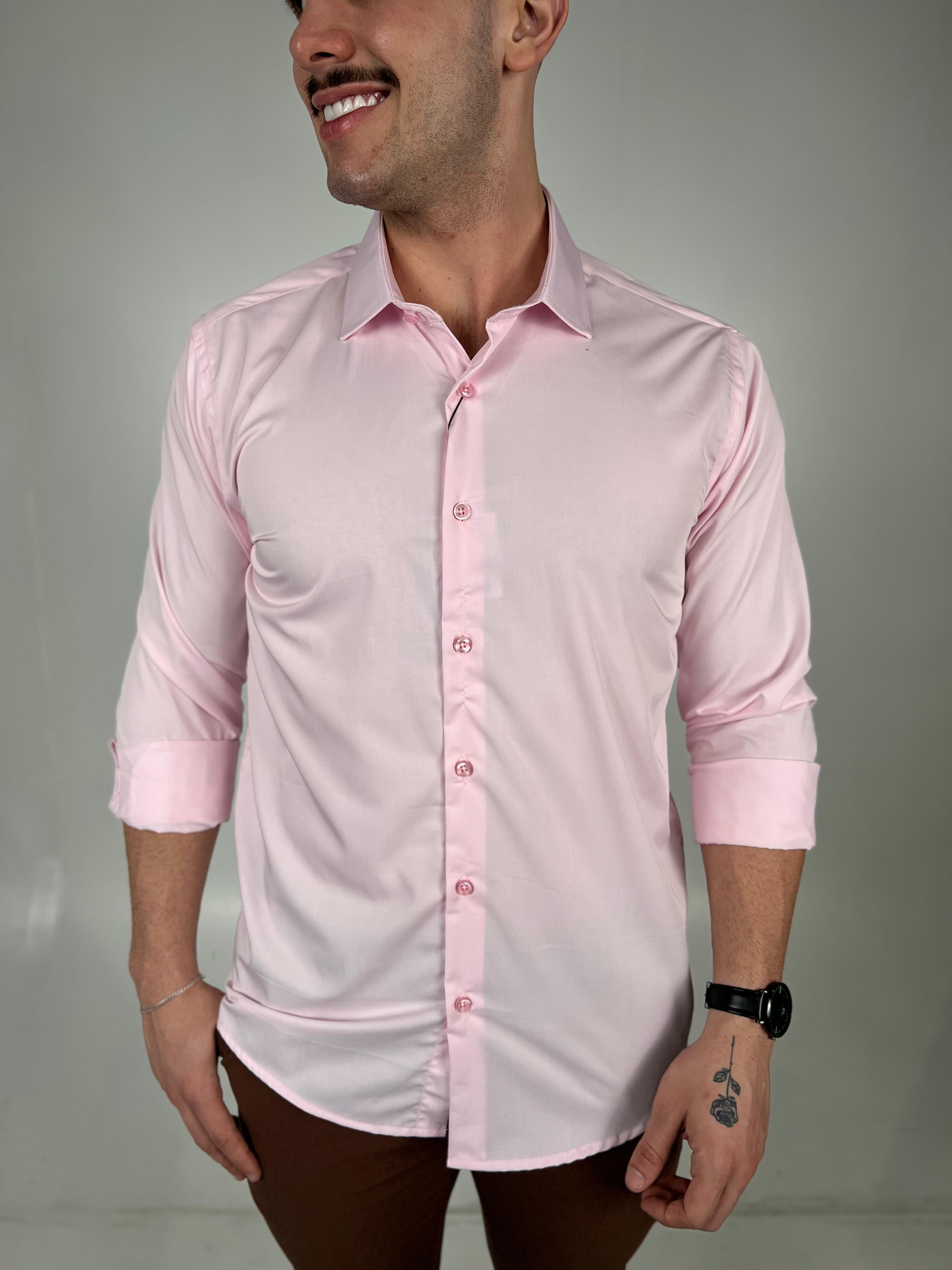 Camisa Fibra De Bambu M/L Zeus - Rosa