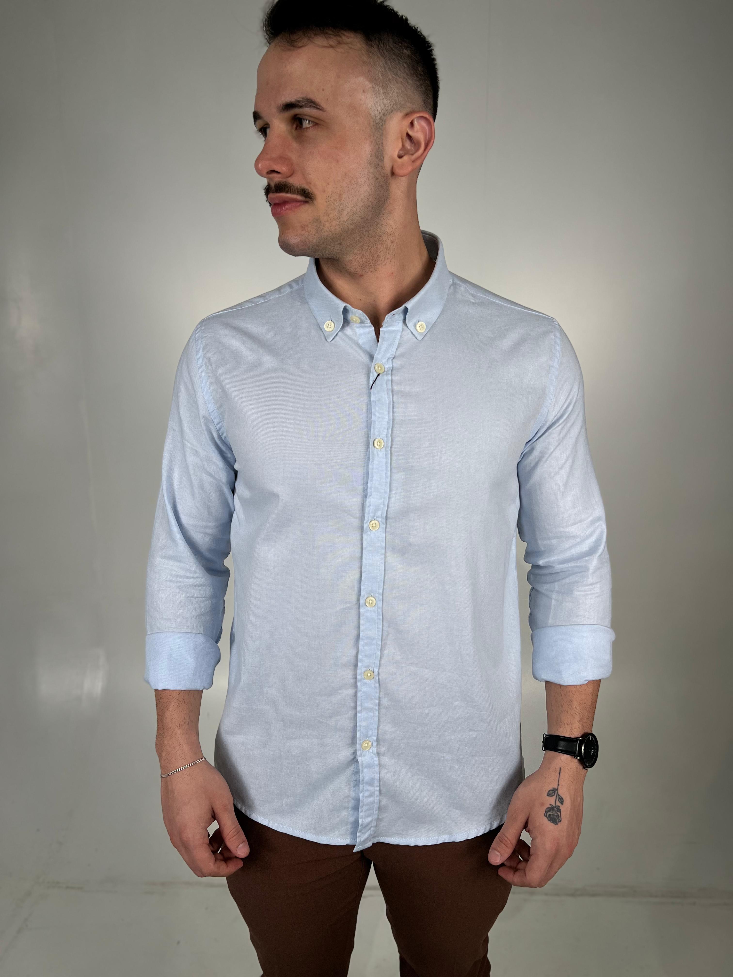 Camisa Button Dowm M/L Zeus - Azul Claro