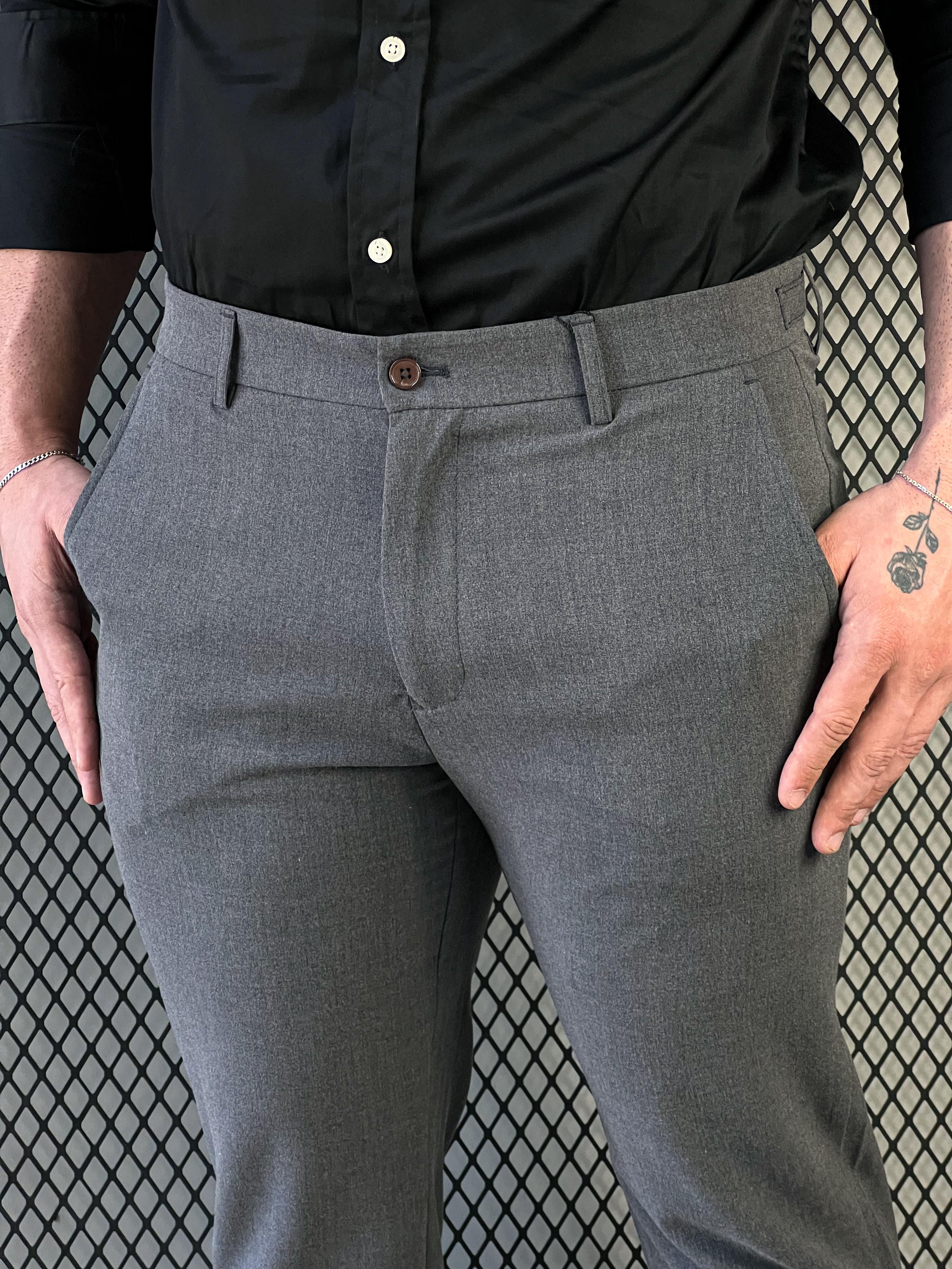 Calça Alfaiataria Slim C/Ajuste No Cós Zeus - Cinza