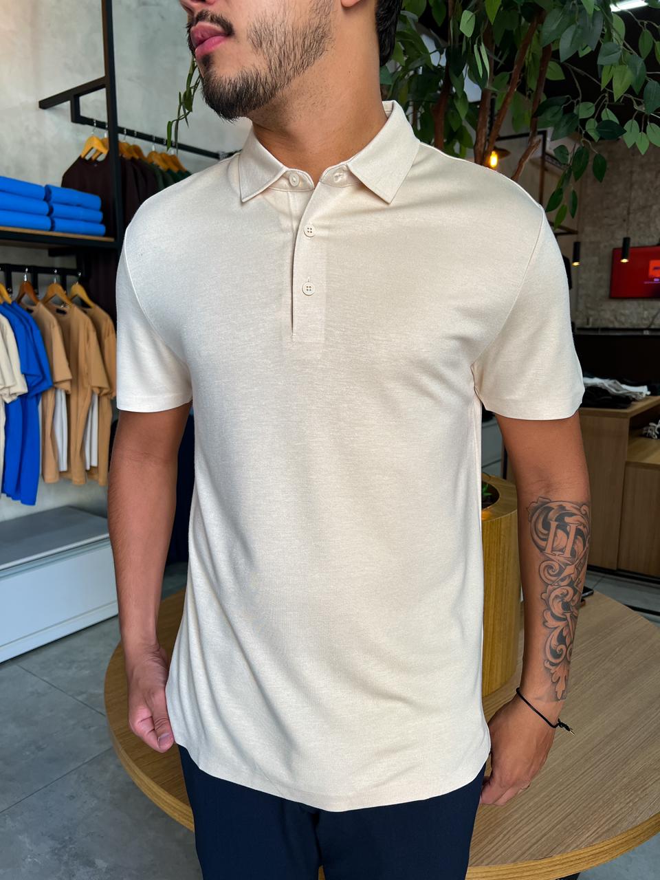 Polo Egípcia Pierre - Creme