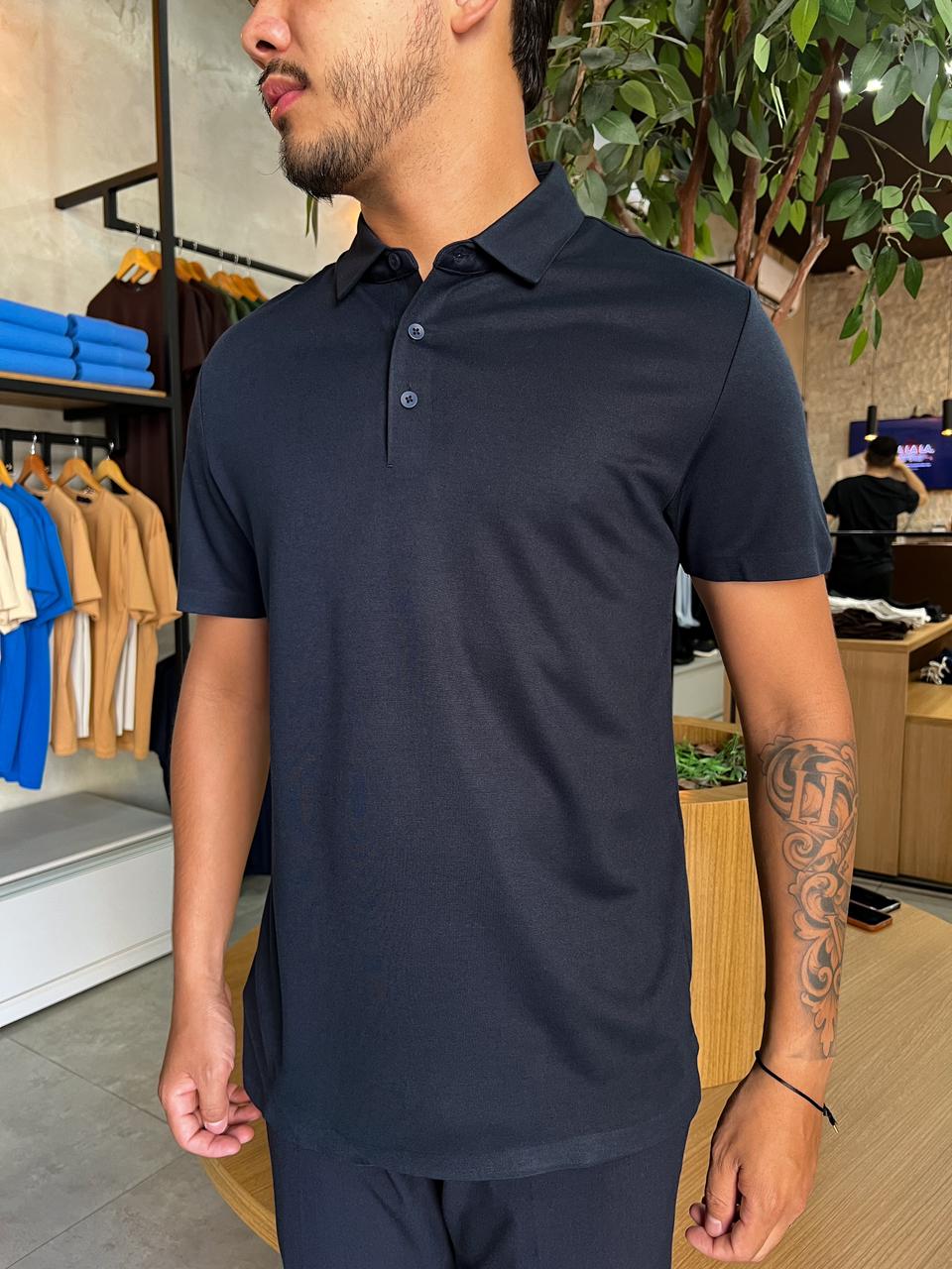 Polo Egípcia Pierre - Azul Marinho