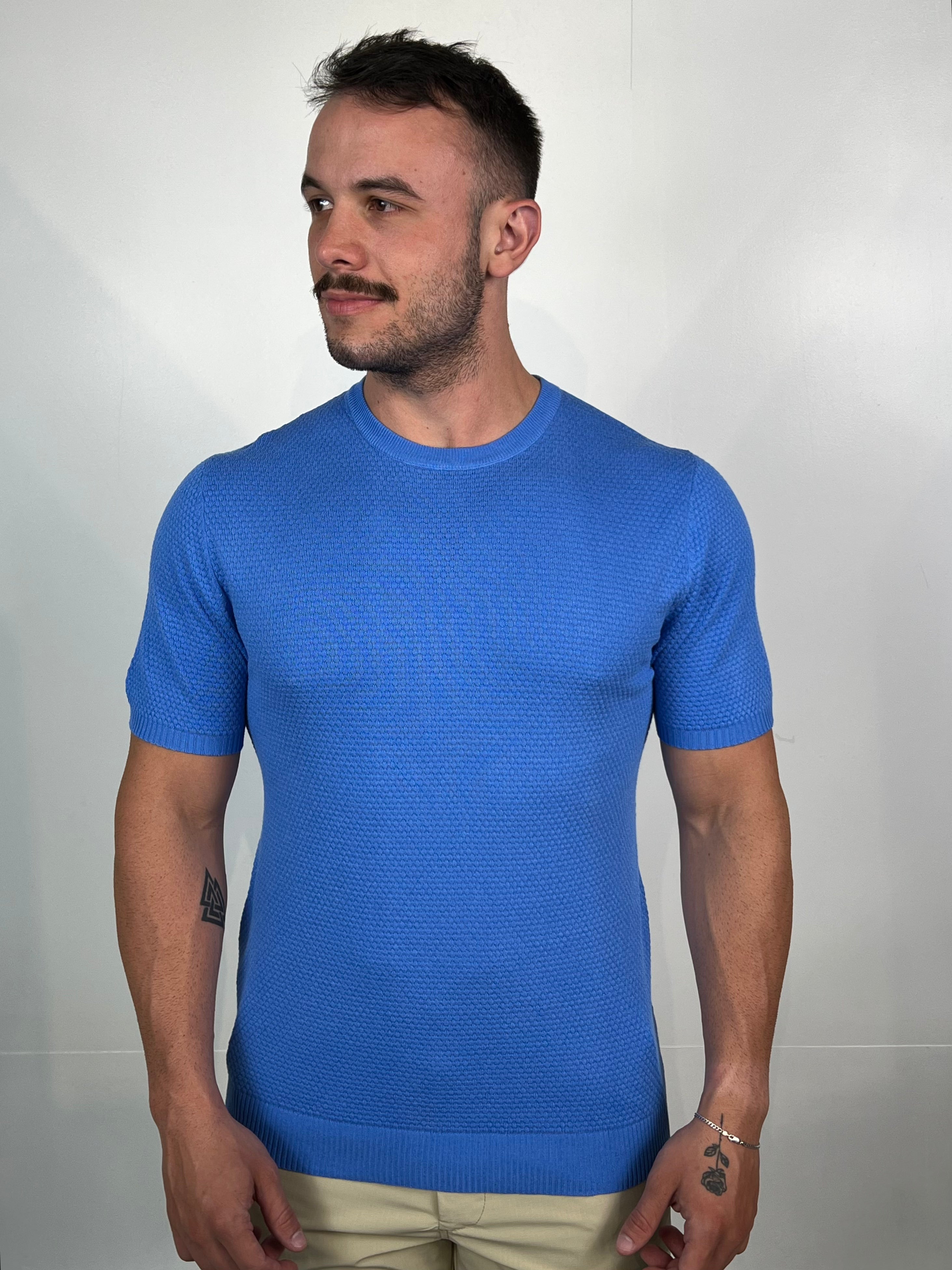 Camiseta Tricot e Textura Zeus - Azul