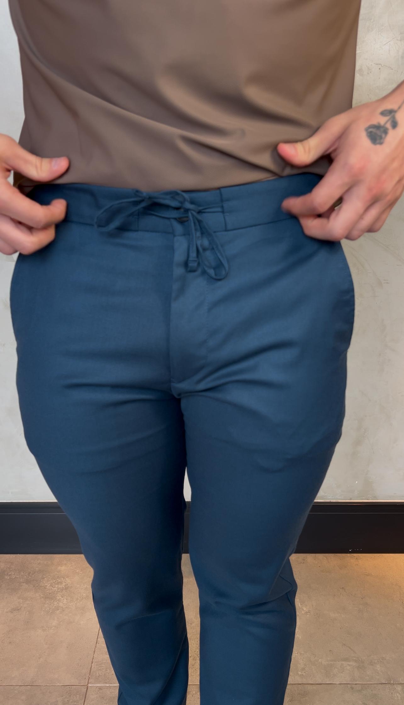 Calça Alfaiataria C/Cadarço Zeus - Azul Marinho