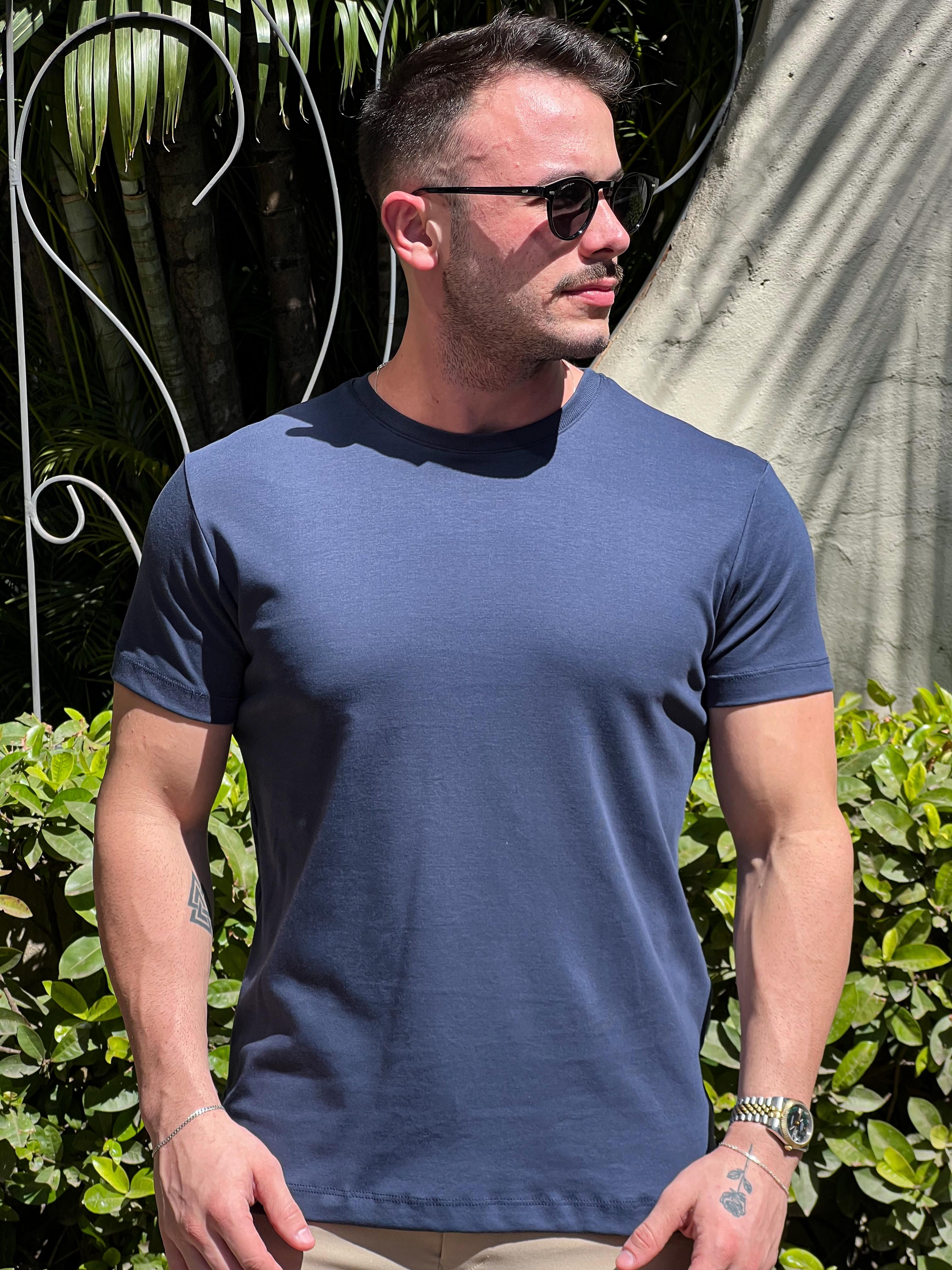 Camiseta Pima Milão Zeus - Azul Marinho