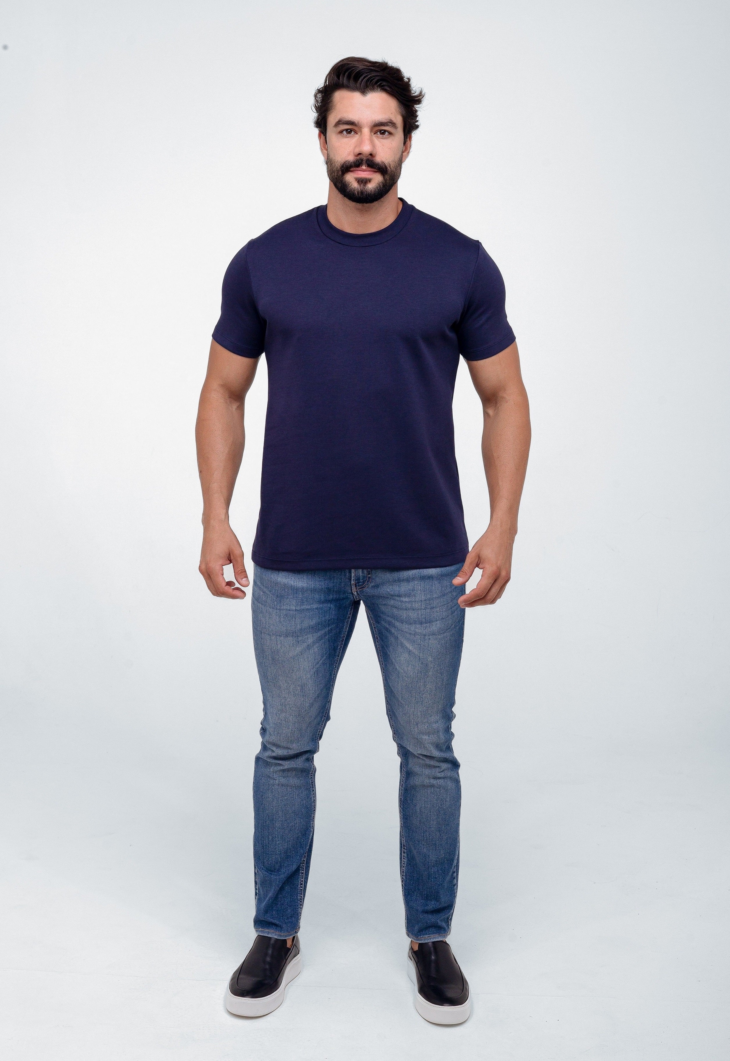 Camiseta Básica Zeus Syros Supersoft - Tam.Especial - Azul Marinho