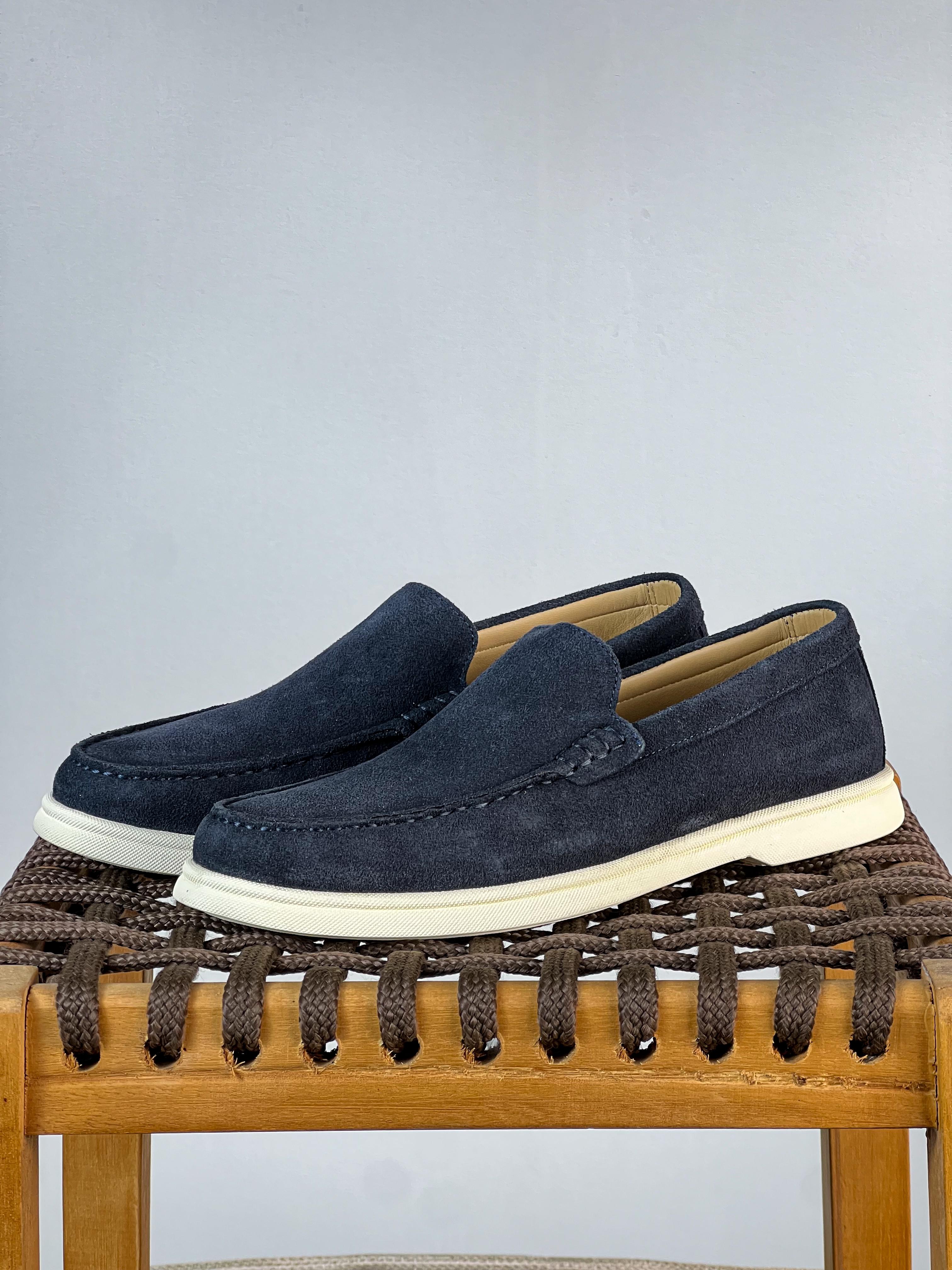 Loafer Italy Camurça - Azul Marinho