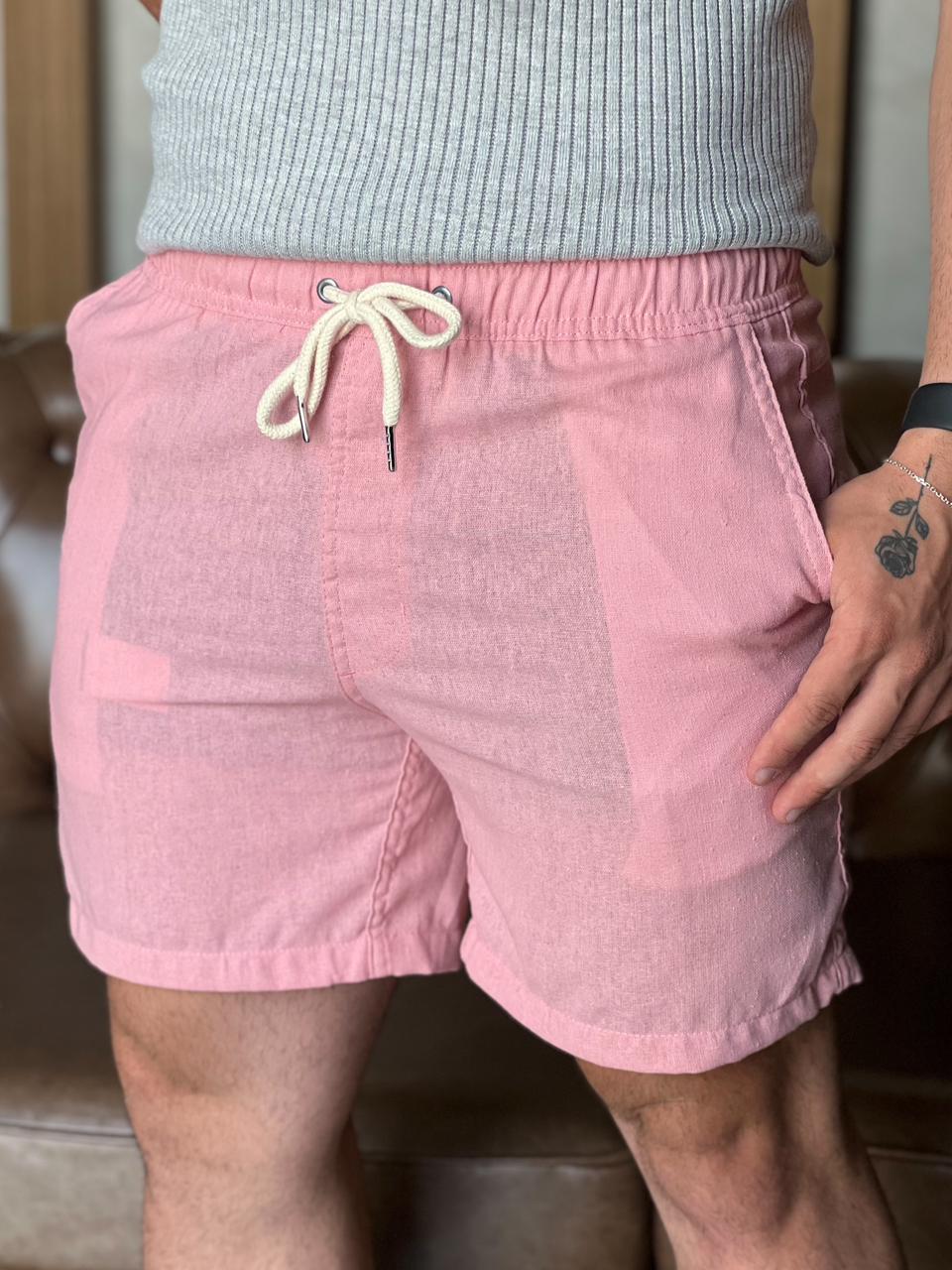 Short Linho Zeus - Rosa