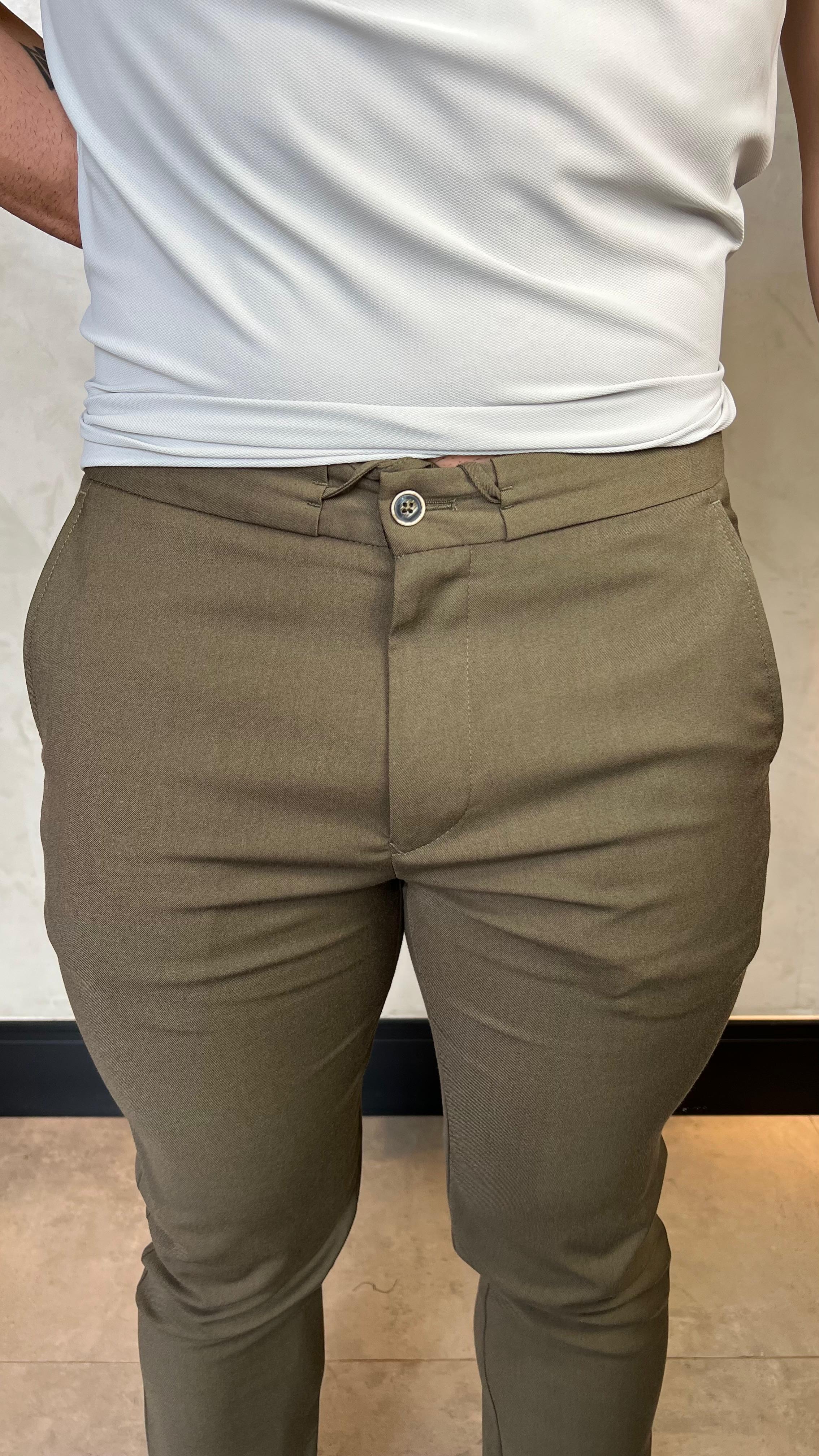 Calça Alfaiataria C/Cadarço Zeus - Verde Militar